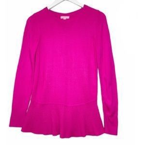 Lilly Pulitzer Hot Pink Aurora Peplum Sweater M